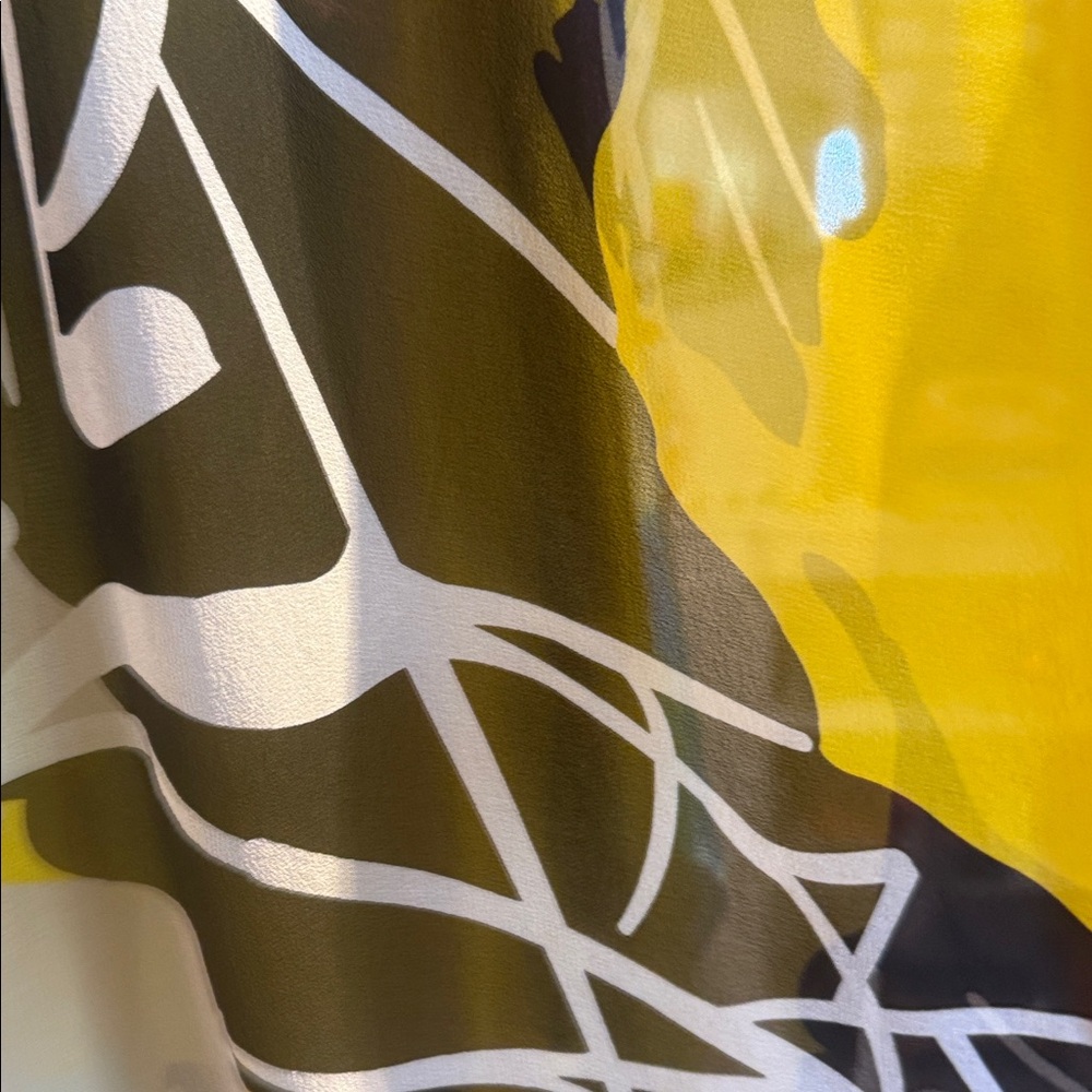 Diane Von Furstenberg Leurette Yellow and Black Andy Warhol print silk Kimono - Picture 7 of 12